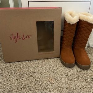 NIB Style & Co Nickyy Chestnut Boot | Suede | US 6
